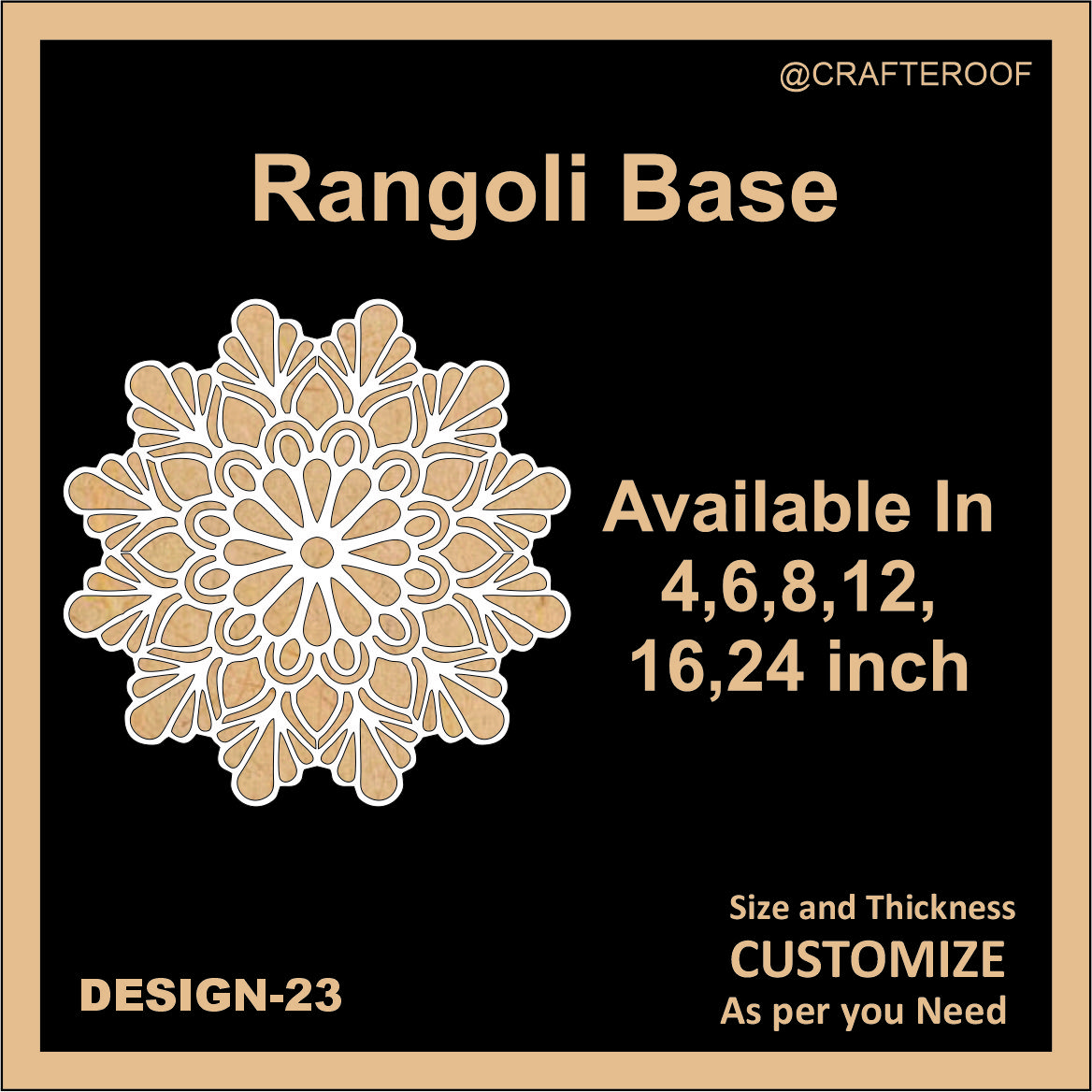 Reusable Rangoli base #23 - To fill color