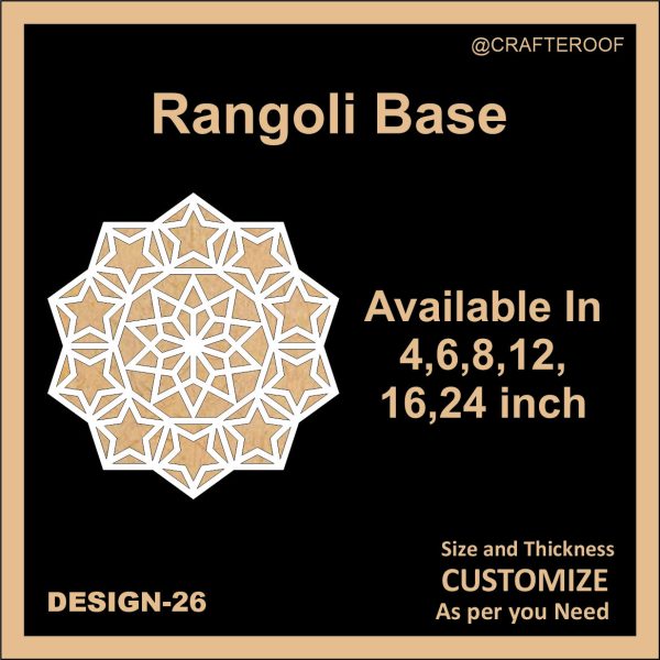 Reusable Rangoli base #26 - To fill color