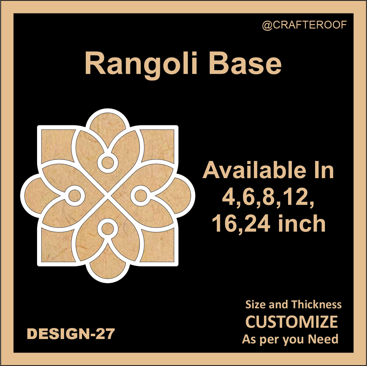 Reusable Rangoli base #27 - To fill color