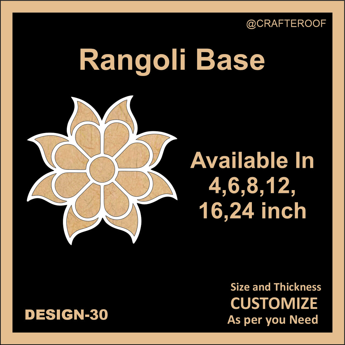 Reusable Rangoli base #30 - To fill color