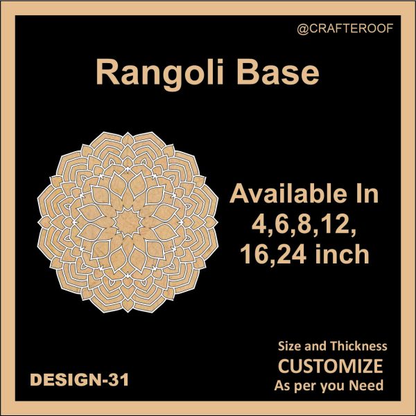 Reusable Rangoli base #31 - To fill color