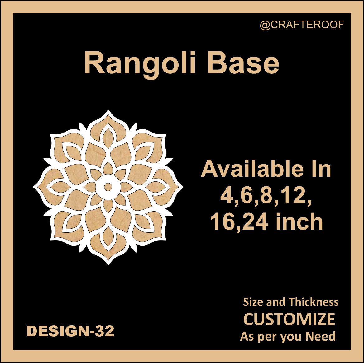 Reusable Rangoli base #32 - To fill color