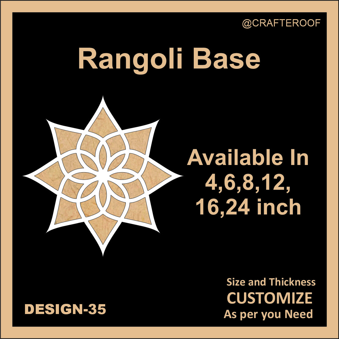 Reusable Rangoli base #35 - To fill color