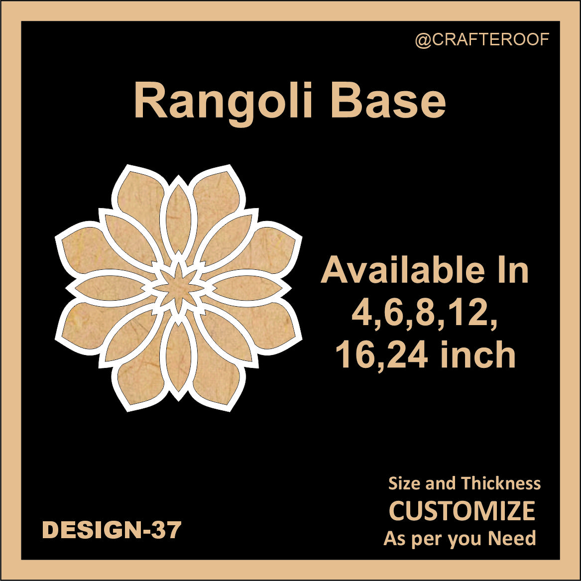 Reusable Rangoli base #37 - To fill color