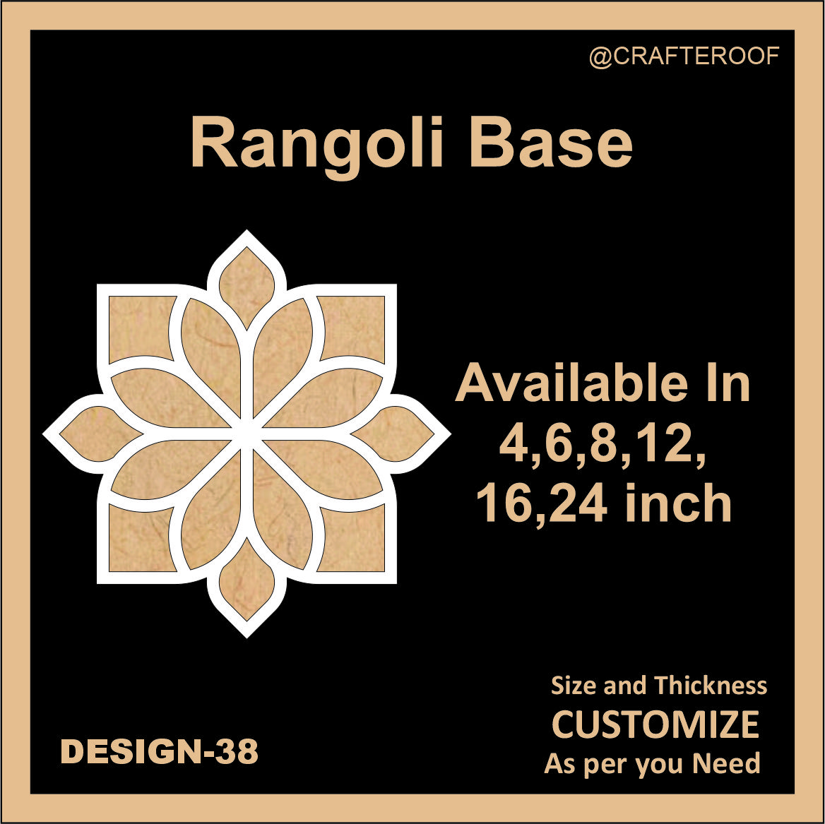 Reusable Rangoli base #38 - To fill color