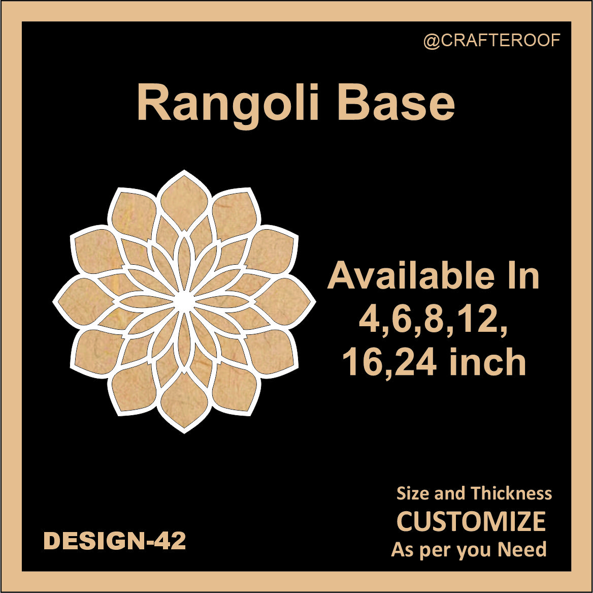 Reusable Rangoli base #42 - To fill color