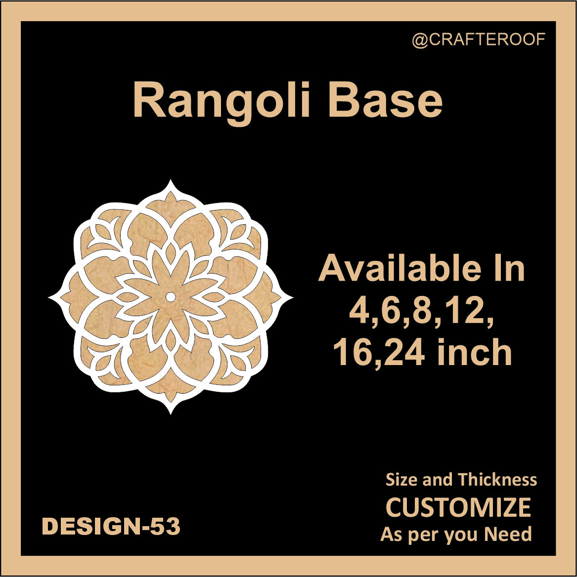 Reusable Rangoli base #53 - To fill color