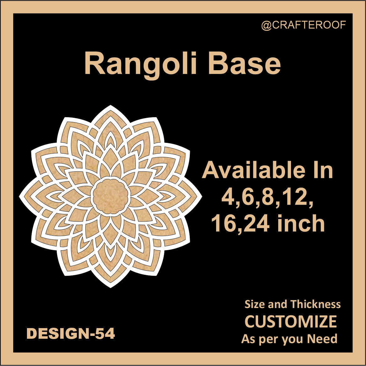 Reusable Rangoli base #54 - To fill color