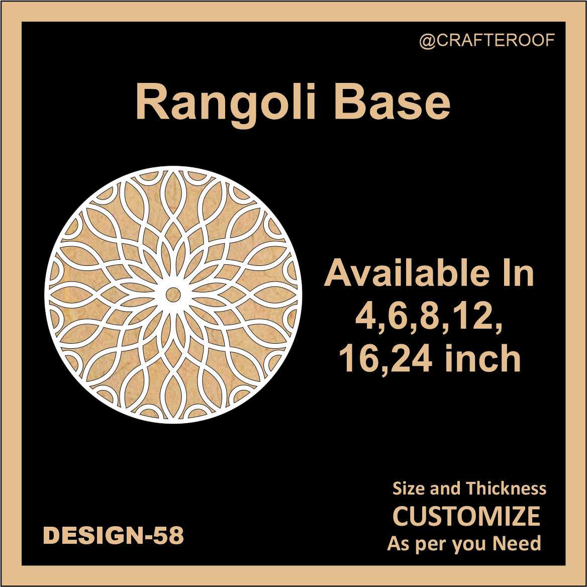 Reusable Rangoli base #58 - To fill color