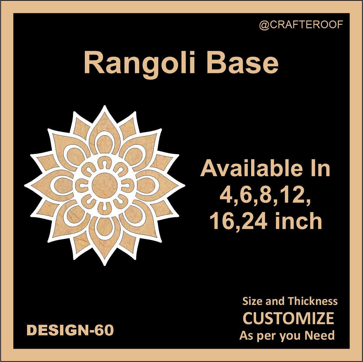Reusable Rangoli base #60 - To fill color