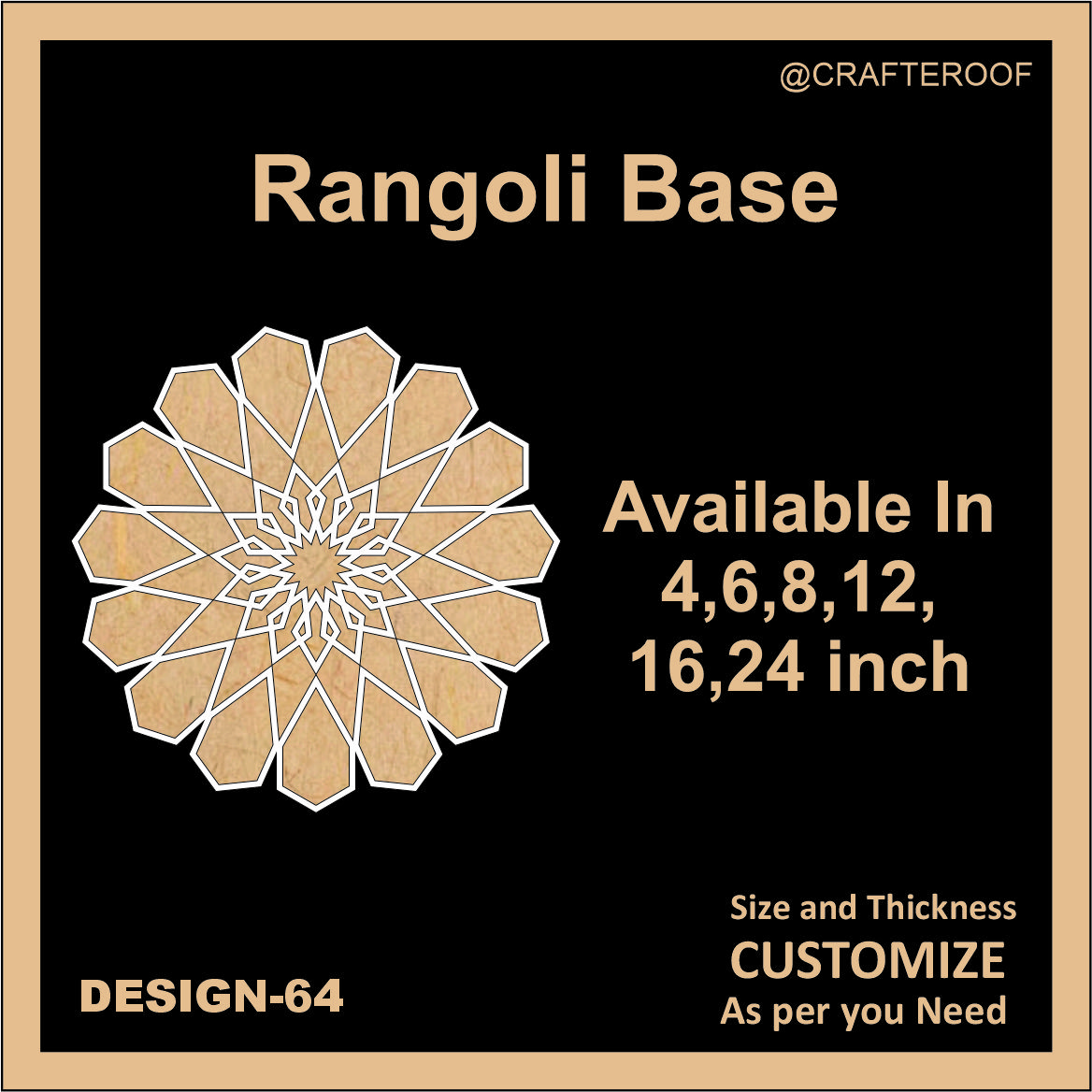 Reusable Rangoli base #64 - To fill color
