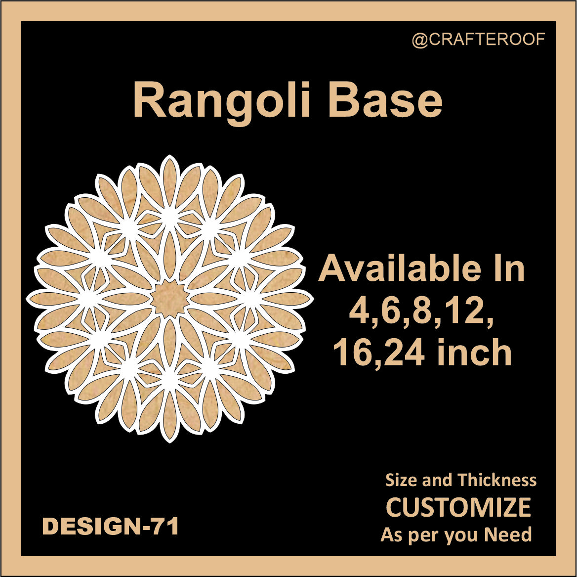Reusable Rangoli base #71 - To fill color