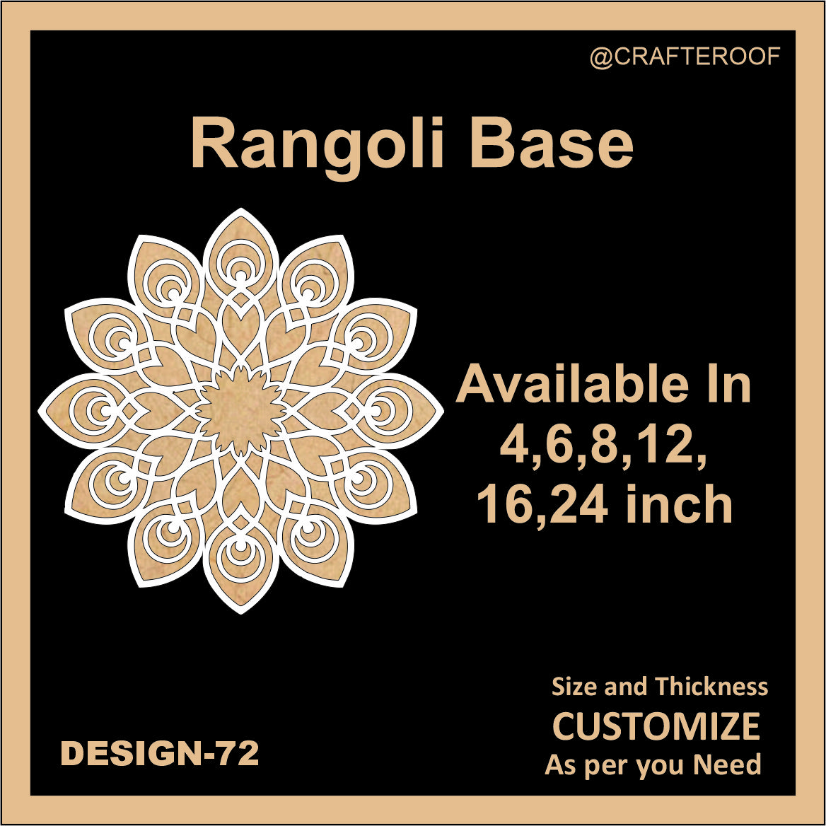 Reusable Rangoli base #72 - To fill color