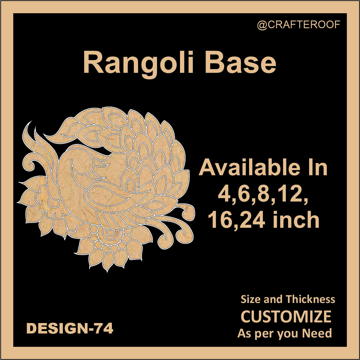 Reusable Rangoli base #74 - To fill color