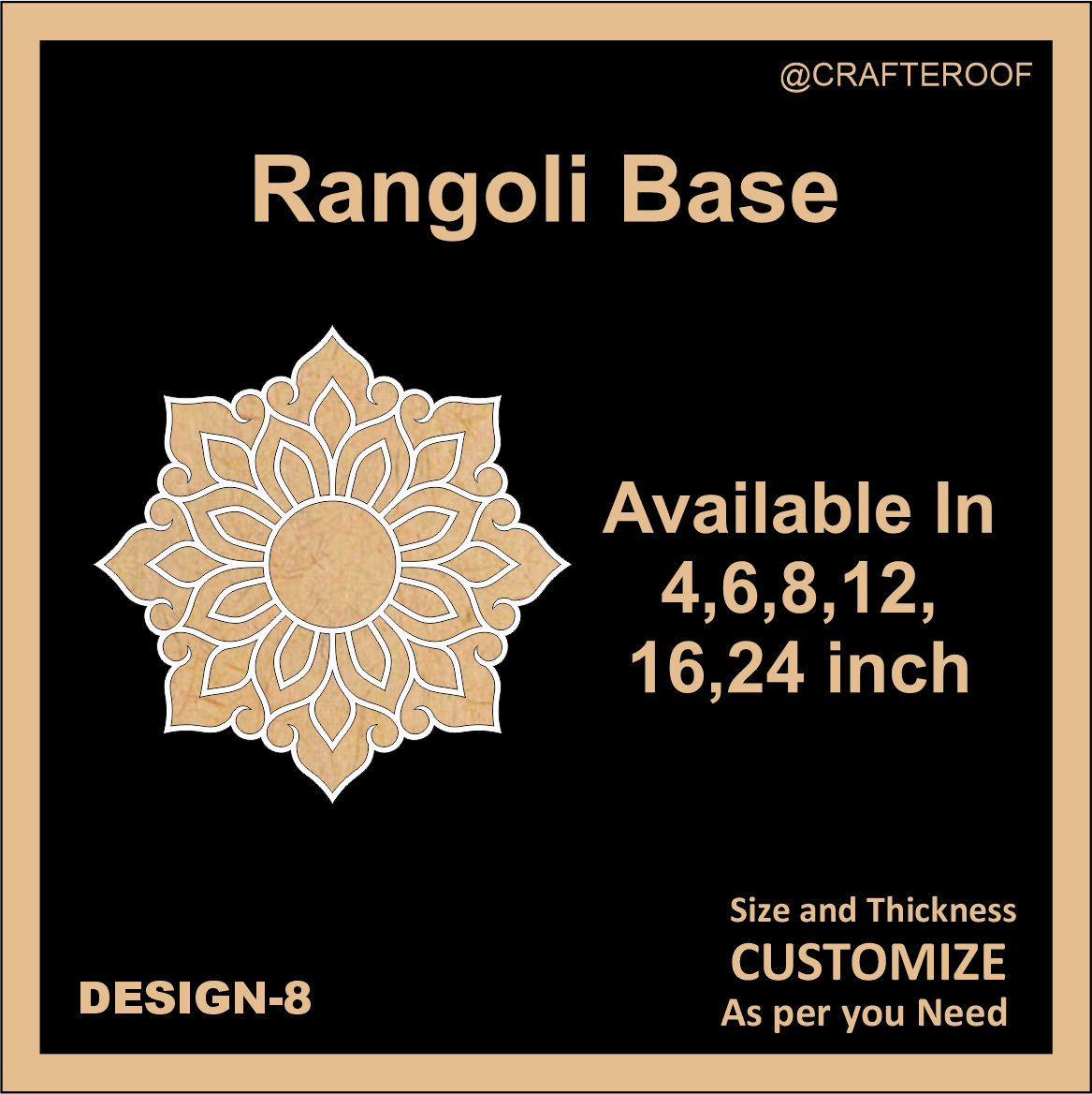 Reusable Rangoli base #8 - To fill color