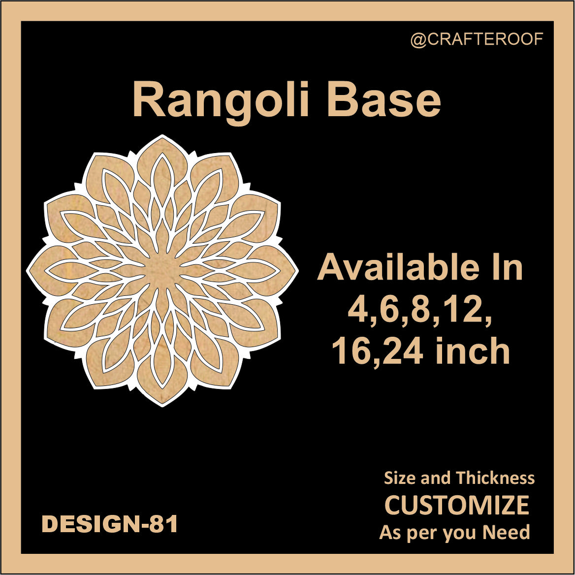 Reusable Rangoli base #81 - To fill color
