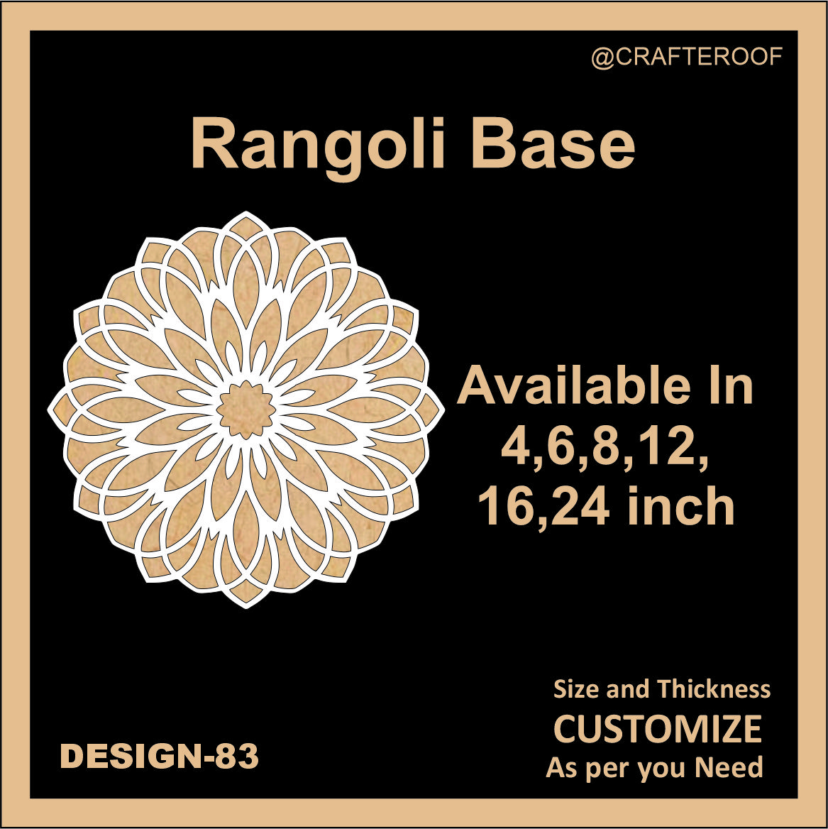 Reusable Rangoli base #83 - To fill color