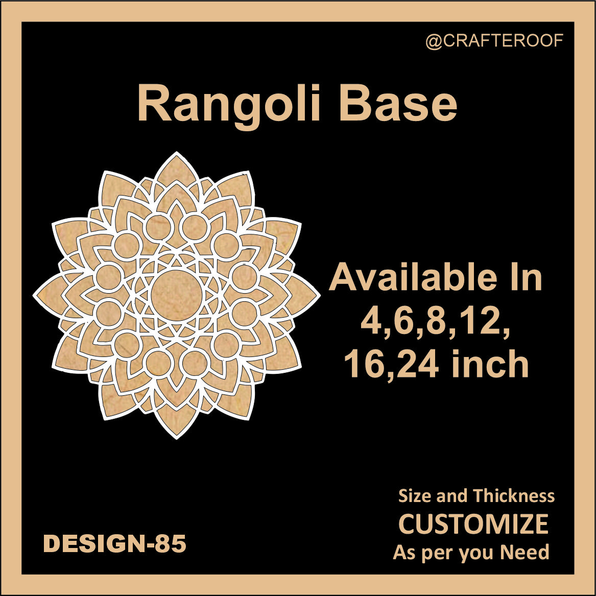 Reusable Rangoli base #85 - To fill color