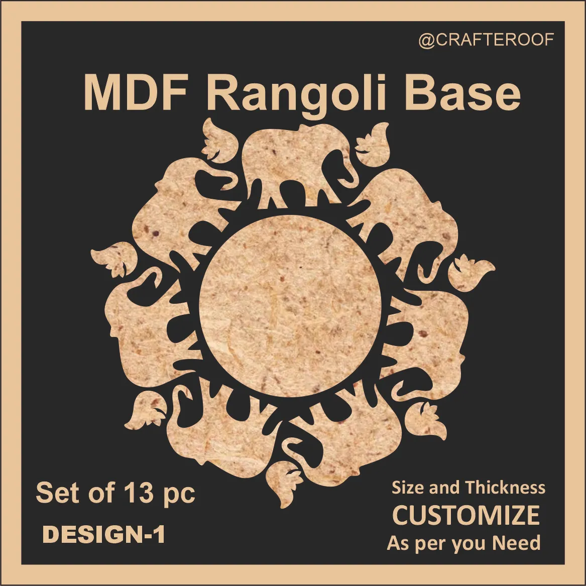 Mdf Rangoli Base - Design #1