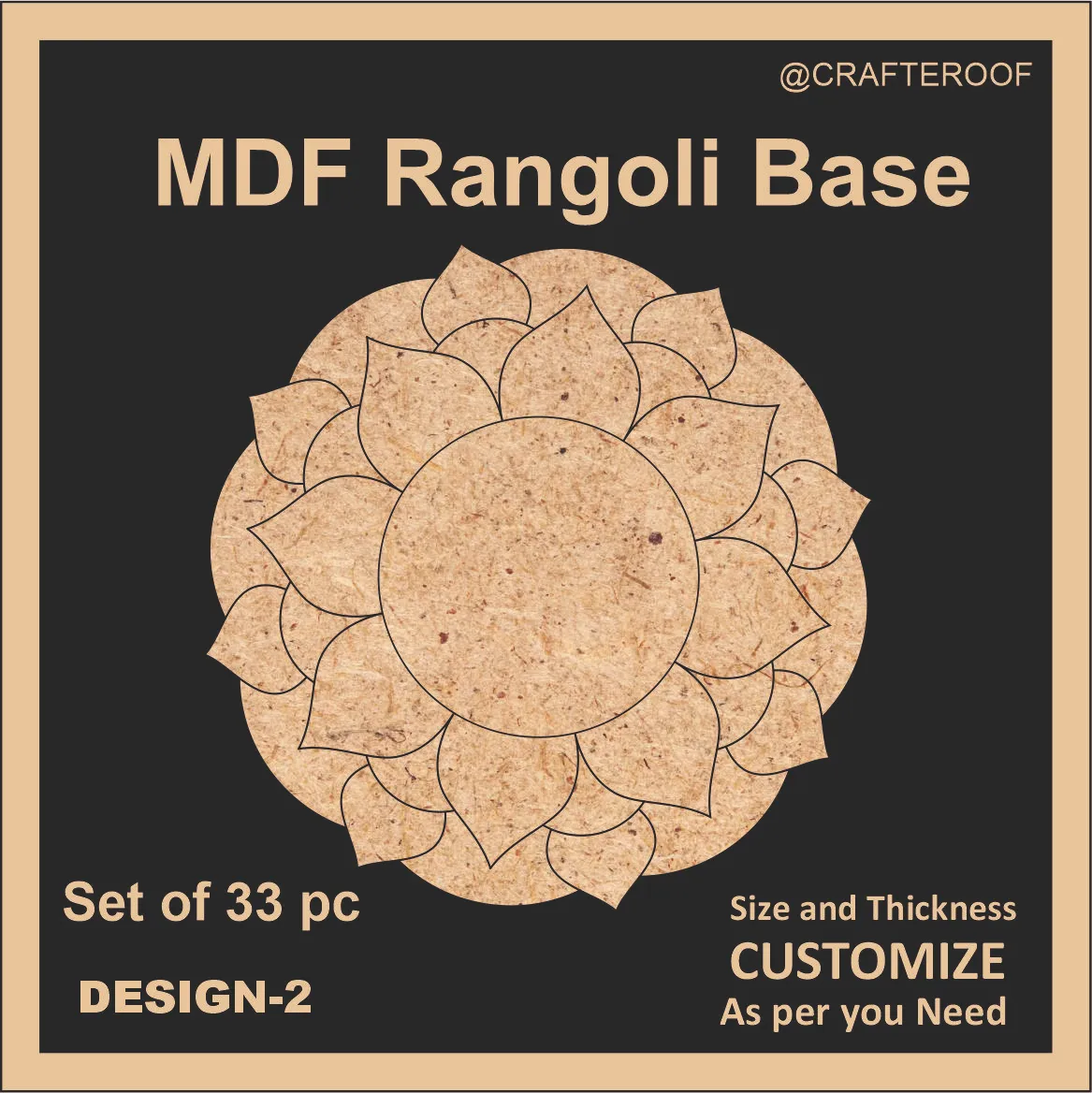 Mdf Rangoli Base - Design #2