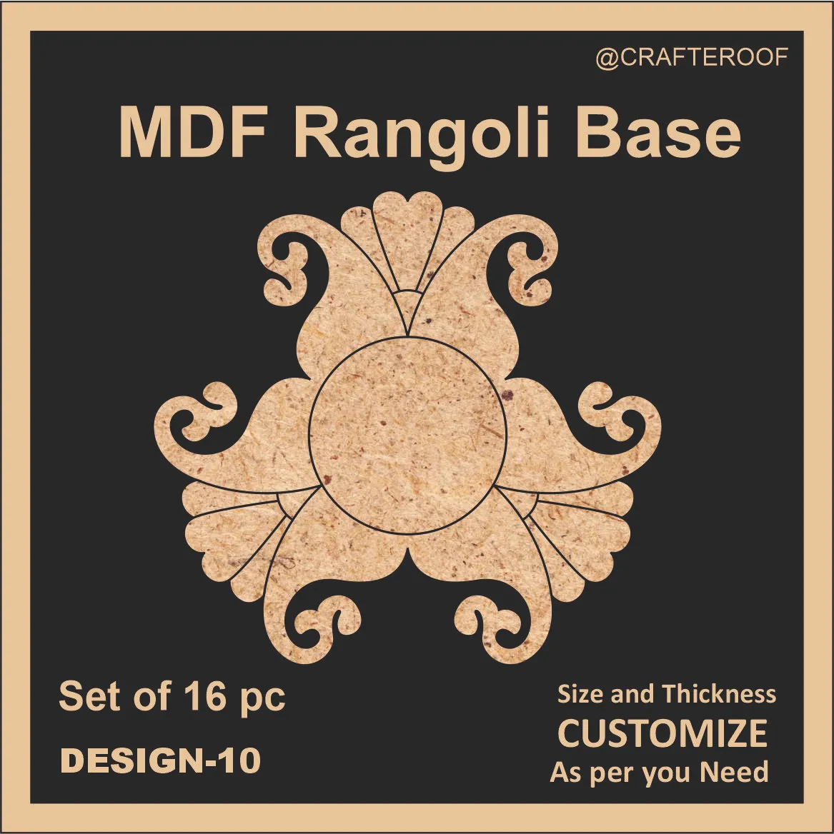 Mdf Rangoli Base - Design #10