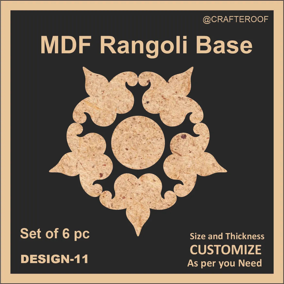 Mdf Rangoli Base - Design #11