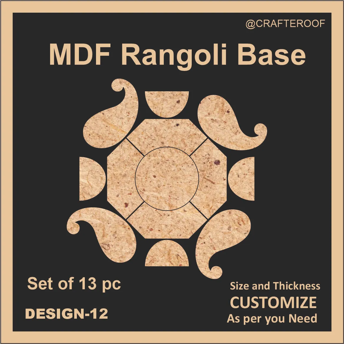 Mdf Rangoli Base - Design #12