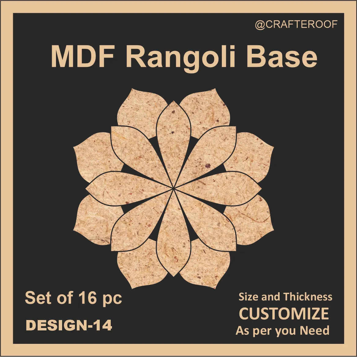Mdf Rangoli Base - Design #14