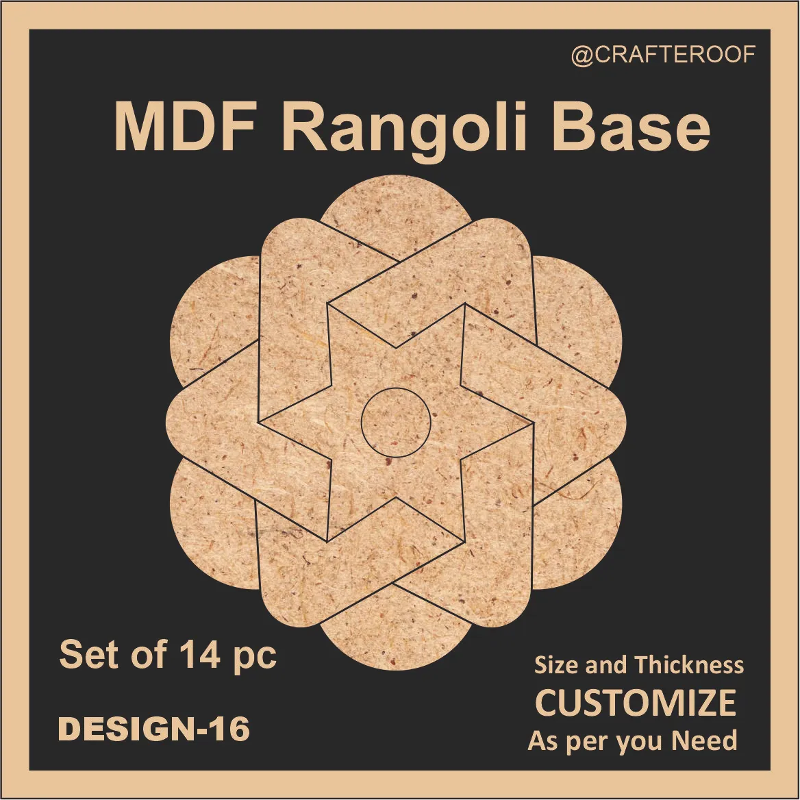 Mdf Rangoli Base - Design #16