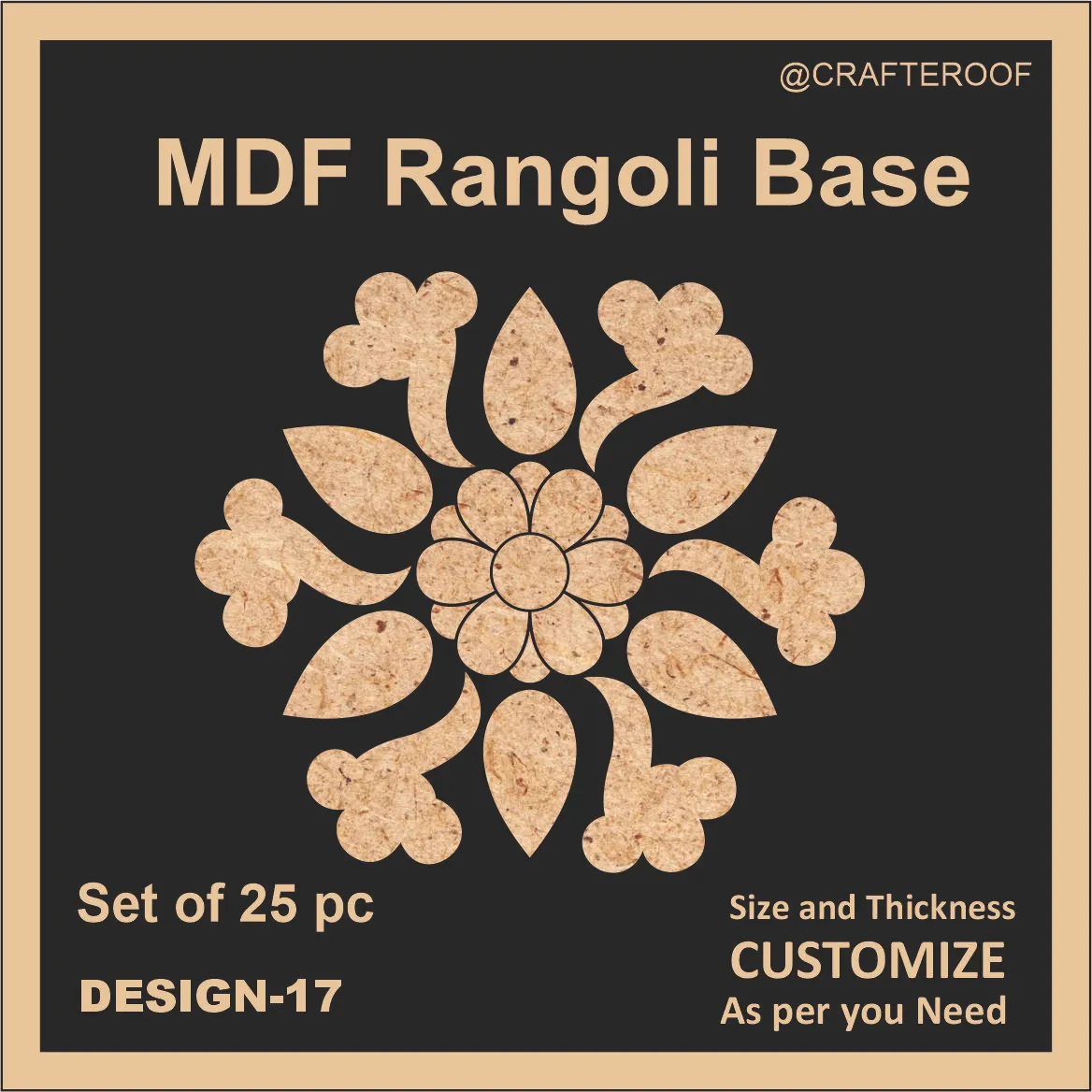 Mdf Rangoli Base - Design #17