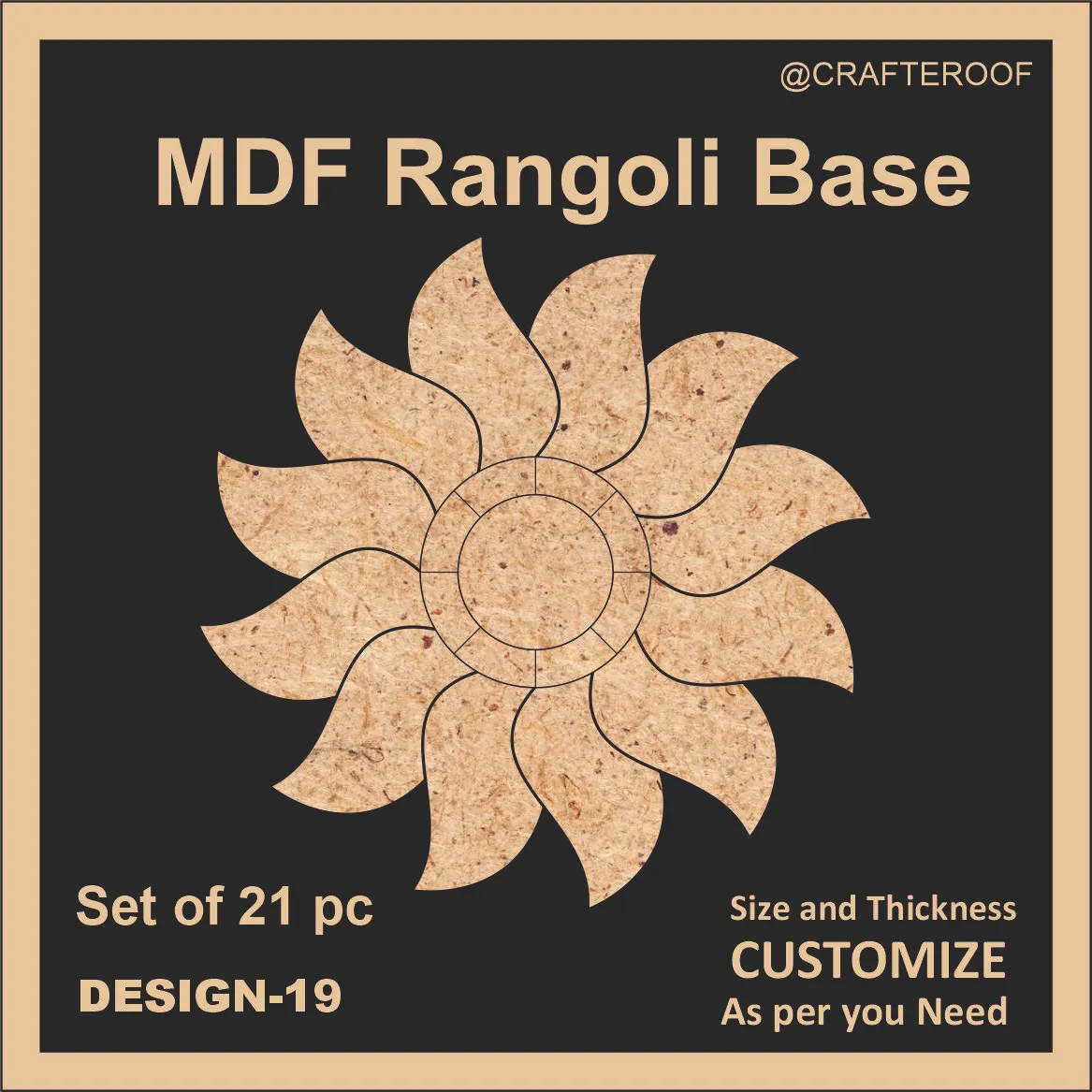 Mdf Rangoli Base - Design #19