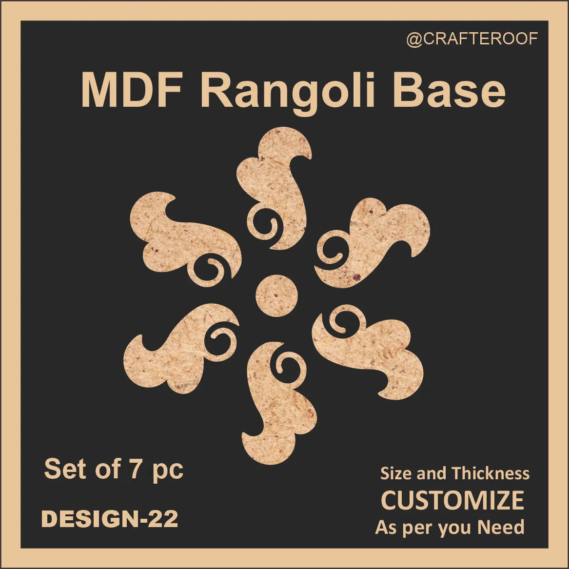 Mdf Rangoli Base - Design #22