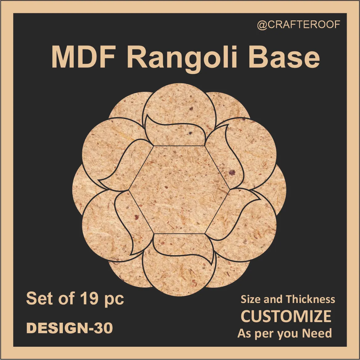 Mdf Rangoli Base - Design #30