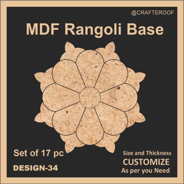 Mdf Rangoli Base - Design #34