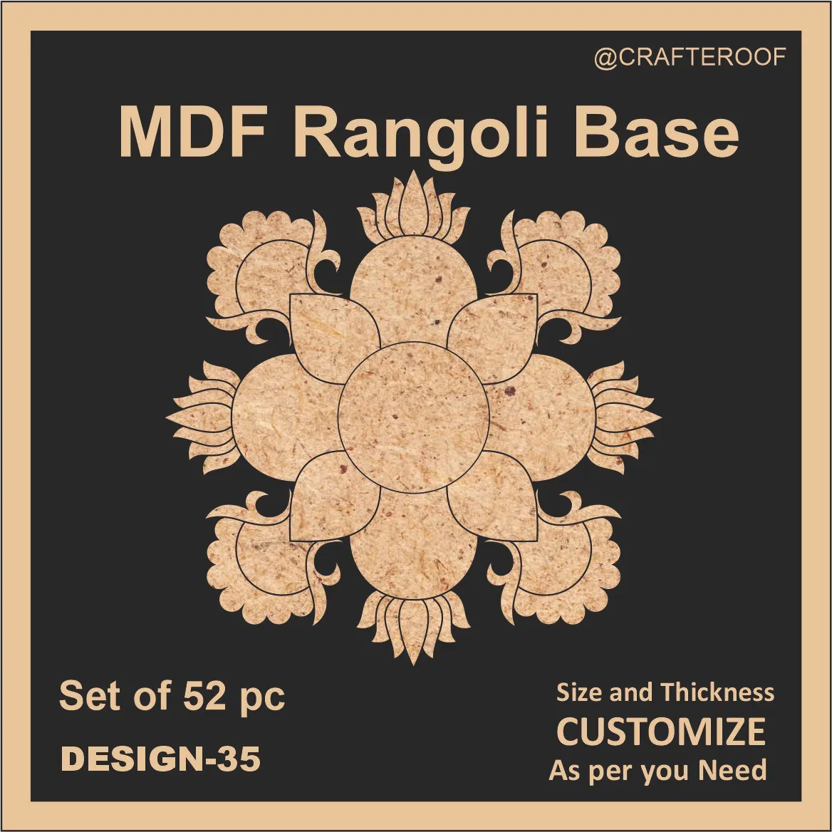 Mdf Rangoli Base - Design #35