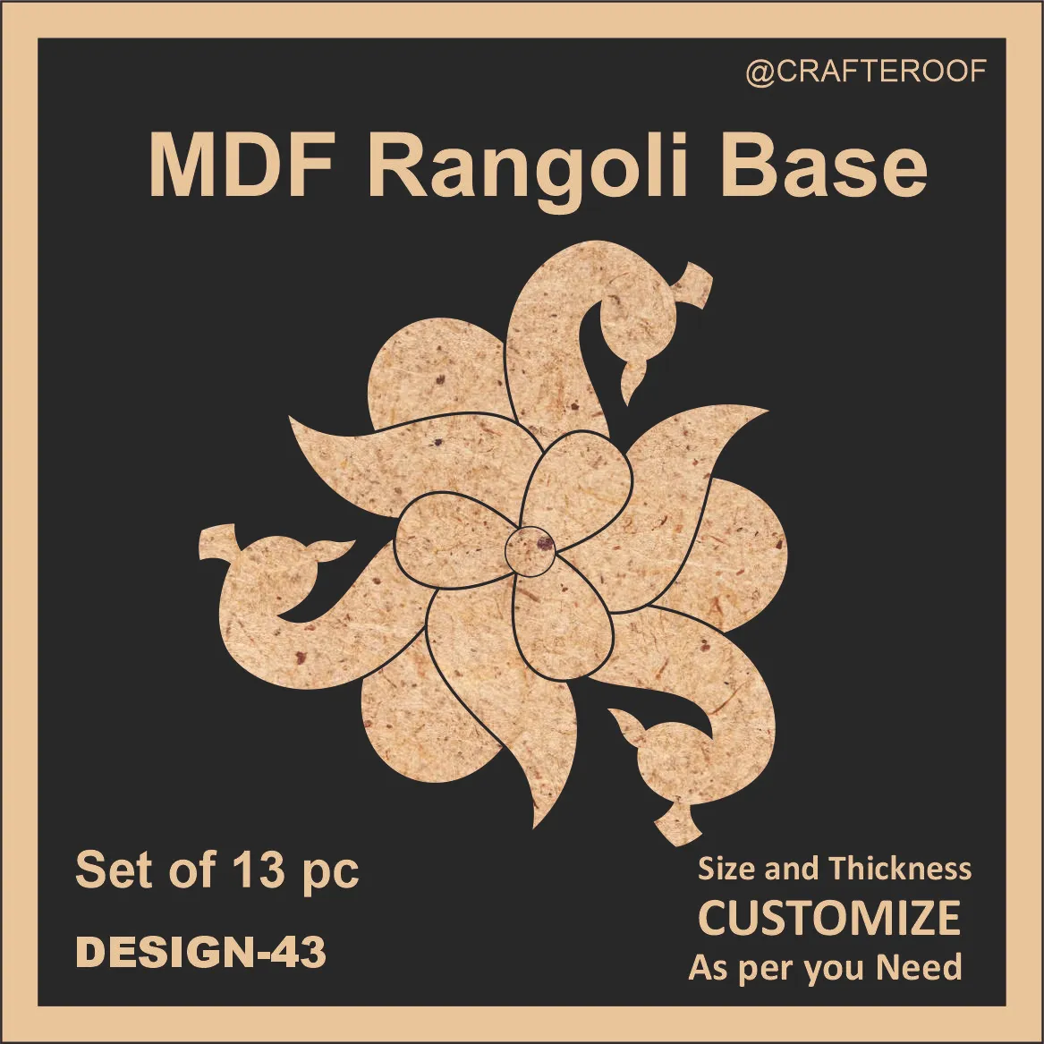 Mdf Rangoli Base - Design #43