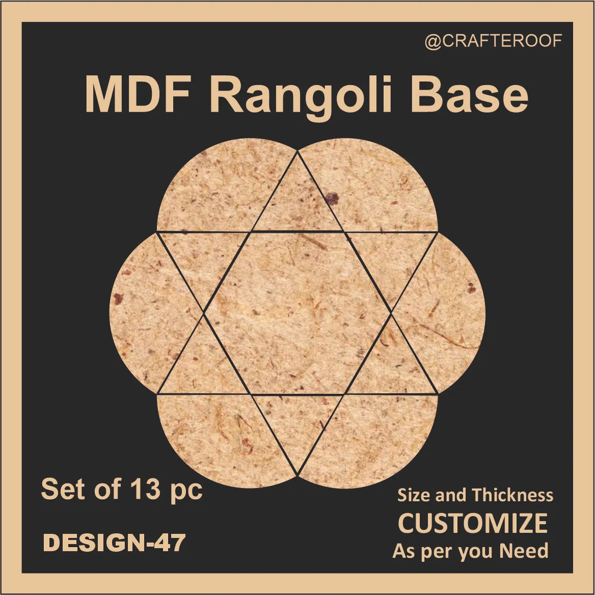Mdf Rangoli Base - Design #47