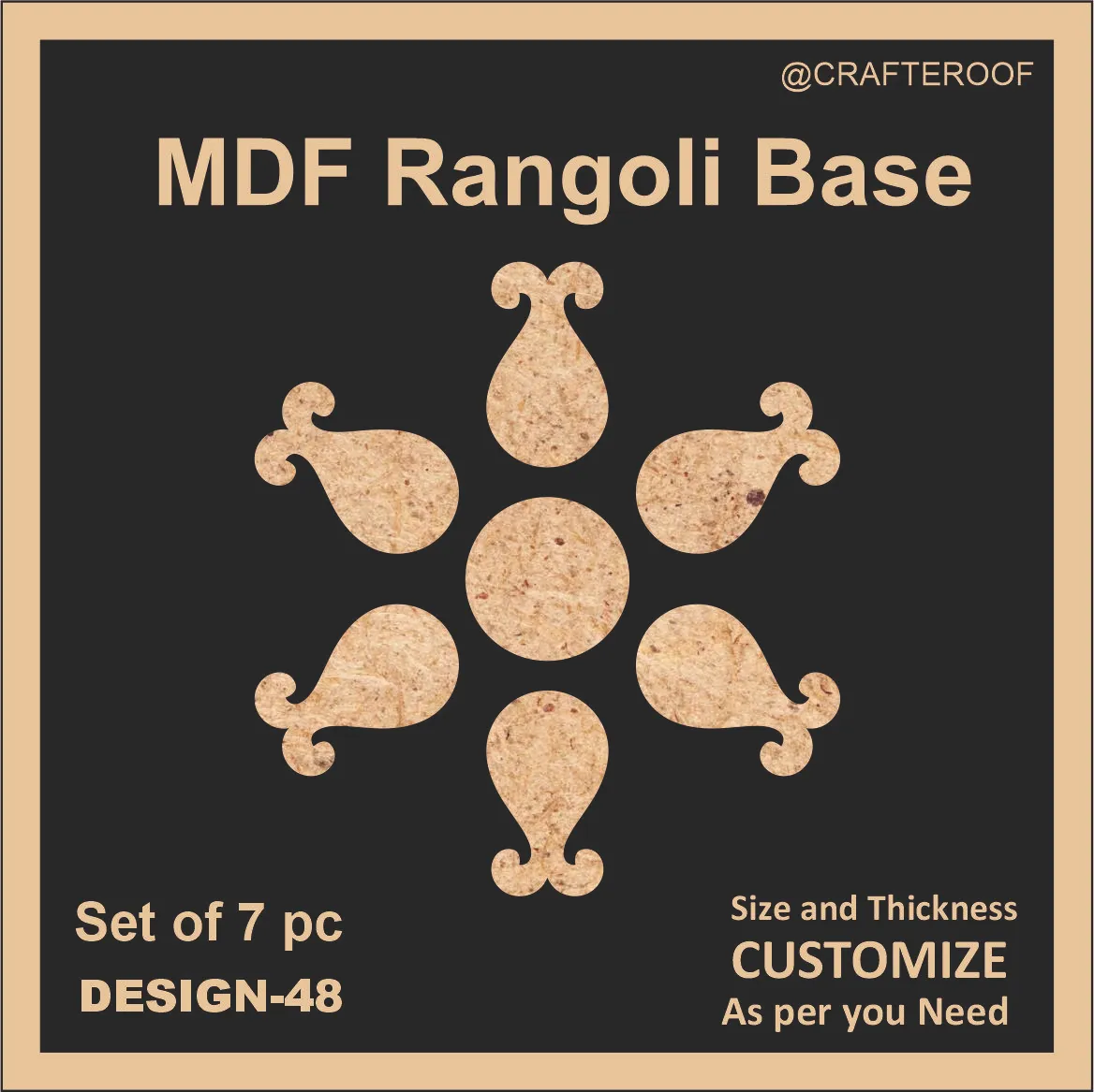 Mdf Rangoli Base - Design #48