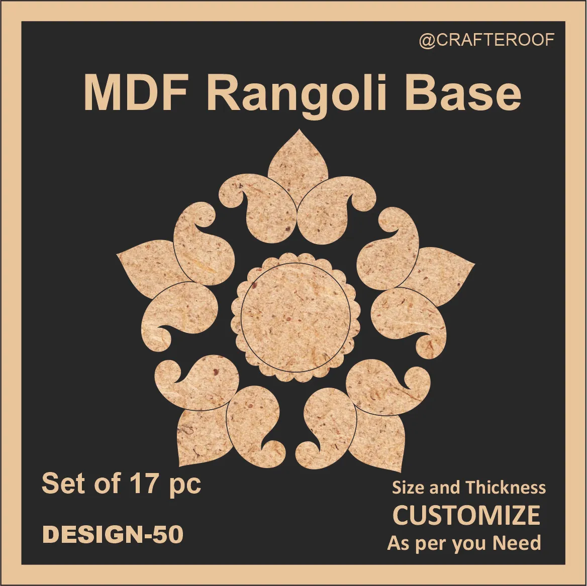 Mdf Rangoli Base - Design #50