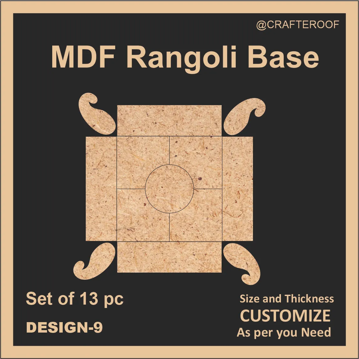 Mdf Rangoli Base - Design #9