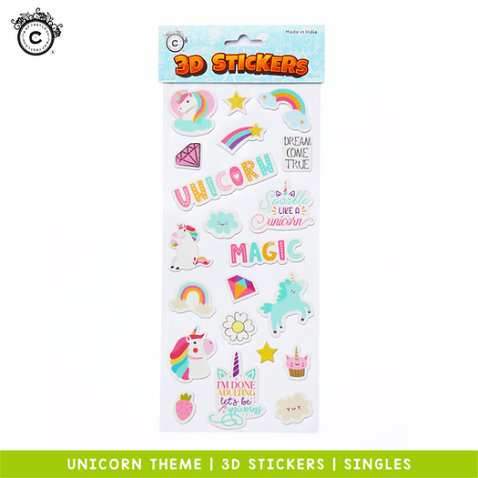 3D Stickers- Unicorn